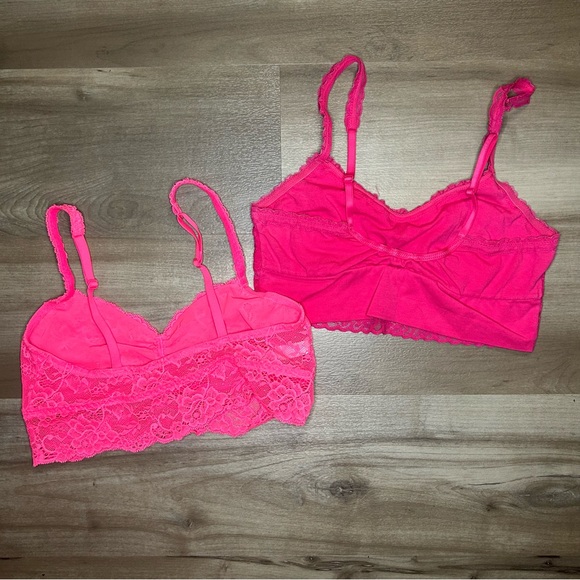 2 pink lace bralettes size M - Picture 6 of 6